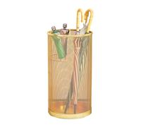 IXMLDAXD umbrella holder, Modern Round Umbrella Holder with Double Storage and Hollowed Out Breathable Design Built in Draining Tray Ideal for Hotel Office and Home Use(Gold,50x25cm(19.7x9.8))