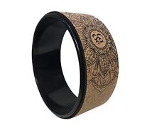 IXMLDAXD Yoga ring， Natural Cork Fitness Wheel Hollow Improving Back Bends Stretch Pilates Circle Yoga Accessories Outdoor(Black)