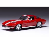 IXO 1/43 DIECAST 1963 CHEVY CHEVROLET CORVETTE STINGRAY RED/WHITE STRIPES CLC479