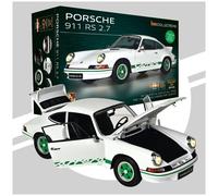 IXO Collections 1:8 IXO Porsche 911 RS 2.7 White/Green Model Building Stand Model Building Construction Kit, Model Kit, 713 Pieces, Car Kit