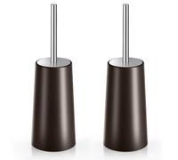IXO Toilet Brush and Holder, 2 Pack Toilet Brush with 304 Stainless Steel Long Handle, Toilet Bowl Brush for Bathroom Toilet-Ergonomic, Elegant,Durable (Bronze)