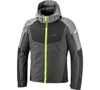 Ixon Burning waterproof Motorcycle Textile Jacket, black-grey-yellow, size M for Men