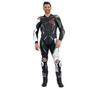 Ixon Demonio One Piece Motorcycle Leather Suit, black-white-red, size XL for Men