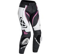 Ixon Ladies Vortex Motorcycle Motorbike Leather Trousers Black / White / Fuchsia