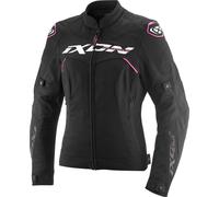 Ixon Meteor 31 waterproof Ladies Motorcycle Textile Jacket, black/white/pink, size XL