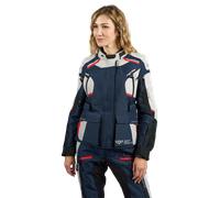Ixon Midgard Waterproof Ladies Motorcycle Textile Jacket, black-grey-blue, size XL for Women