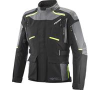 Ixon Midgard Waterproof Motorcycle Textile Jacket, black-grey-yellow, size 4XL for Men