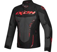 Ixon Roadstar Waterproof Motorcycle Textile Jacket, black-grey-red, size M for Men