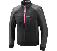 Ixon Siwa waterproof Ladies Motorcycle Textile Jacket, black/grey/pink, size S