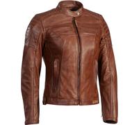 Ixon Spark Ladies Motorcycle Leather Jacket, brown, size M for Women