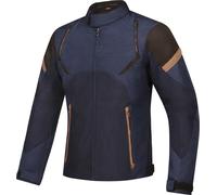 Ixon Striker Retro Waterproof Motorcycle Textile Jacket, black-blue-brown, size 2XL