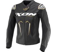 Ixon Vortex 3 Ladies Motorcycle Leather Jacket, black-white-gold, size 2XL for Women