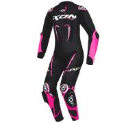 Ixon Vortex 3 Ladies 1-Piece Motorcycle Leather Suit, black-pink, size S for Women