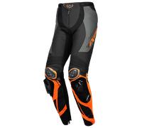 Ixon Vortex 3 Motorcycle Leather Pants, black-orange, size S for Men