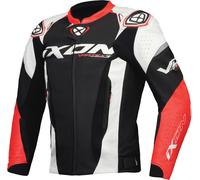 Ixon Vortex 3 Motorcycle Leather Jacket, black-white-red, size M for Men