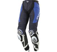 Ixon Vortex 3 Motorcycle Leather Pants, black-white-blue, size S for Men