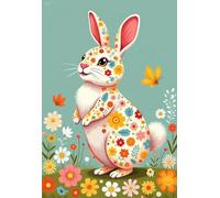 IXPIAOLI 5D Diamond Painting Kits for Adults,Diamond Art, Full Drill Paint with Diamonds for Bathroom Restroom Wall Decor Gift (Rabbit)