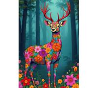 IXPIAOLI 5D Diamond Painting Kits for Adults,Diamond Art, Full Drill Paint with Diamonds for Bathroom Restroom Wall Decor Gift (Sika Deer)