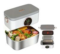 IXPIUZB Cordless Electric Lunch Box Rechargeable Heated Lunchbox for Adults, Portable Lunch Box Warmer USB Charge 1L Capacity 16000mah Battery Provid Rapid Heating Designed for Car, Office, Travel