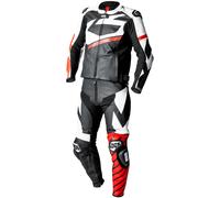 IXS Ace 1.0 Two Piece Motorcycle Leather Suit, black/white/red, size 50