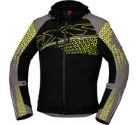 IXS Rapid-STX 1.0, textile jacket waterproof XL Black/Grey/Neon-Yellow
