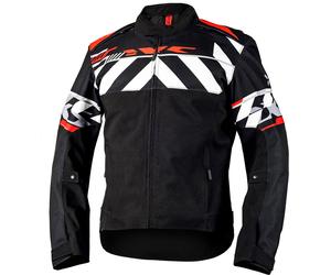 IXS Rapid-STX 2.1 Stripe, textile jacket waterproof XL Black/Light Grey/Red
