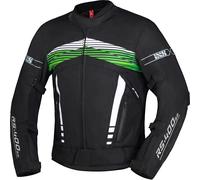 IXS RS-400-ST 3.0 Waterproof Motorcycle Textile Jacket, black-white-green, size M for Men