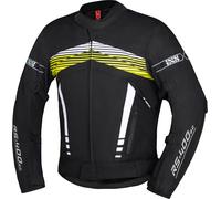 IXS RS-400-ST 3.0 Waterproof Motorcycle Textile Jacket, black-white-yellow, size 2XL for Men