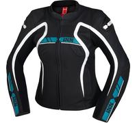 IXS RS-600 1.0 Ladies Motorcycle Leather Jacket, black/turquoise, size 44