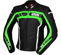 IXS Sport RS-600 1.0 Motorcycle Leather Jacket, black-white-green, size 50