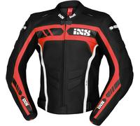 IXS Sport RS-600 1.0 Motorcycle Leather Jacket, black-white-red, size 54