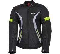IXS Sport 5/8-ST Waterproof Ladies Motorcycle Textile Jacket, black-grey-yellow, size XL for Women
