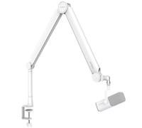 IXTECH Microphone Boom Arm White for Blue Yeti, Shure SM7B, HyperX QuadCast - Adjustable 360° Mic Arm Desk Mount, Heavy Duty Suspension, Cable Management