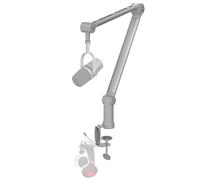 IXTECH Microphone Boom Arm with Desk Mount, 360° Rotatable, Adjustable and Foldable Scissor Mounting for Podcast, Video Gaming, Radio and Studio Audio, Sturdy and Universal (ELEGANCE MATTE SILVER)