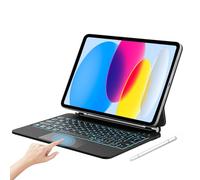 IXTRA Magic Keyboard Case for iPad 10th Gen 10.9 inch 2022 for iPad A16 11th Gen 11 inch 2025, Slim Folio Magnetic Keyboard Case with Floating Cantilever Stand Trackpad Backlight, Black