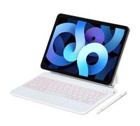 IXTRA Magnetic Keyboard Case for iPad Air 11″ M4/M3/M2 & Air 10.9″ 5th/4th & iPad Pro 11″ 4th/3rd/2nd/1st Gen, Slim Cover with Floating Cantilever Stand & Multi-Touch Trackpad, Backlit, White