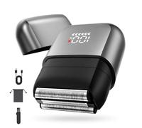 iXTRA Mini Electric Foil Shaver for Men - Travel Close Shaving Face Razor, High-Speed 3 Floating Blade Heads, USB-C Rechargeable Cordless Razor, IPX7 Waterproof Wet & Dry, Travel Lock, LED Display