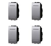 IXTRIMA Switch 1P 16A Single Pole Colour Grey Compatible with Bticino Living International/Light Pack of 4