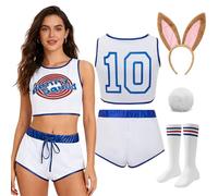 ixueyu Women Lola #10 Movie Basketball Jersey Halloween Cosplay Costume (Small, #10 White)