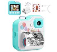 Ixydor Children's Camera Instant Camera 1080P 2.4 Inch Screen Digital Camera Children with 3 Rolls of Printing Paper & 32GB Card, Christmas Gifts for Boys and Girls 3-12 Years (Blue)