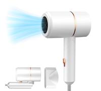 IXYHKB Hair Dryer Travel, Small Foldable Hair Dryer, Fast Drying Ionic Hairdryer, Blow Dryer with Hot/Cold Button, Portable Travel Hairdryer, Lightweight Hair Dryer for Women, Men, Home, Salon (White)