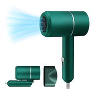 IXYHKB Hair Dryer Travel, Small Foldable Hair Dryer, Fast Drying Ionic Hairdryer, Blow Dryer with Hot/Cold Button, Portable Travel Hairdryer, Lightweight Hair Dryer for Women, Men, Home, Salon (Green)