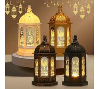 IXYHKB Ramadan Lantern Decoration, 4 Pcs Ramadan Decorations Lantern Lights, Ramadan Decorations for Home, Eid Mubarak Ramadan Lantern Light, Ramadan Lamp Ramadan Lantern Table Decor for Home Ramadan