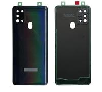 iYAiYO Rear Battery Cover with Camera Lens for Samsung A21s Replacement Housing Part Back Cover with Pre-installed Adhesive - Black