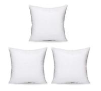 Iyan Soft Furnishing Luxury 16" x 16" - 3 Packs - Cushion Pads with Bounce Back Polyester Sham Square Hollow Fibre Standard/White - MADE IN UK