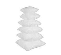 Iyan Soft Furnishing Luxury 18" x 18" - 6 Packs - Cushion Pads with Bounce Back Polyester Sham Square Hollow Fibre Standard/White - MADE IN UK