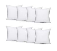 Iyan Soft Furnishing Luxury 18" x 18" - 8 Packs - Cushion Pads with Bounce Back Polyester Sham Square Hollow Fibre Standard/White - MADE IN UK