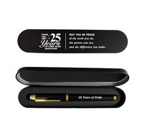 iyaone 25 Year Silver Work Anniversary Pen Gift- Engraved Gel Pen for Employee & Staff Quarter Century Award, Silver Anniversary Recognition