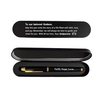 iyaone Godson Gift, Engraved Pen with Religious Blessing, Christmas Baptism Gift for Godson from Godparents,Black Gel Ink Pen