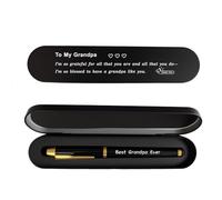iyaone Grandpa Gifts from Grandchildren - Best Grandpa Ever Engraved Pen, Black Ink Pen for Grandpas Birthday, Thank You Gifts for Grandfather Christmas